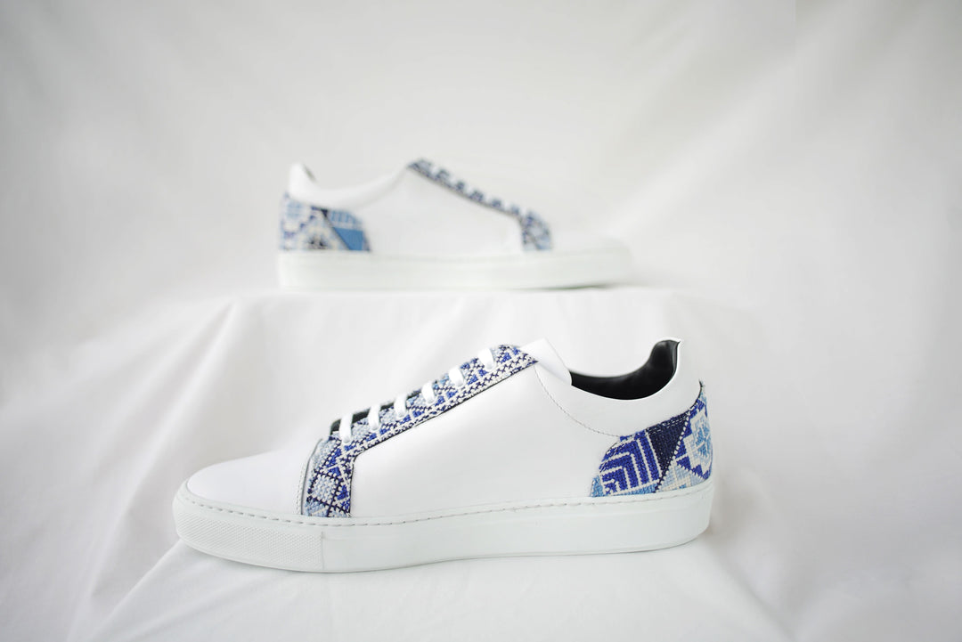 Haifa | Running Sneaker with Blue Tatreez